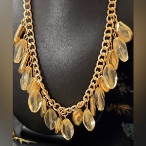 Gold fringe 2pc necklace and earrings -paparazzi 95b